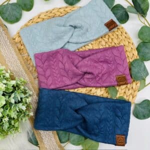 Zopfstrickjersey KNOTENSTIRNBAND Erwachsene