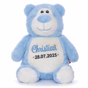 Kuschel Bär blau bestickt